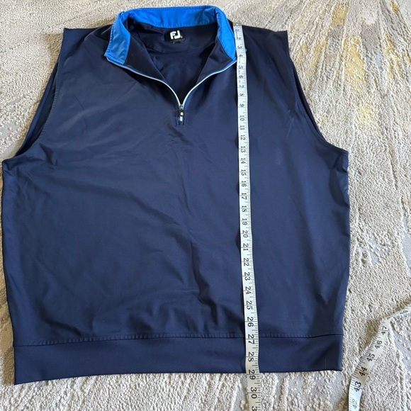 FJ Footjoy Performance Half Zip Vest golf Navy Bluw collar XL - Picture 7 of 7